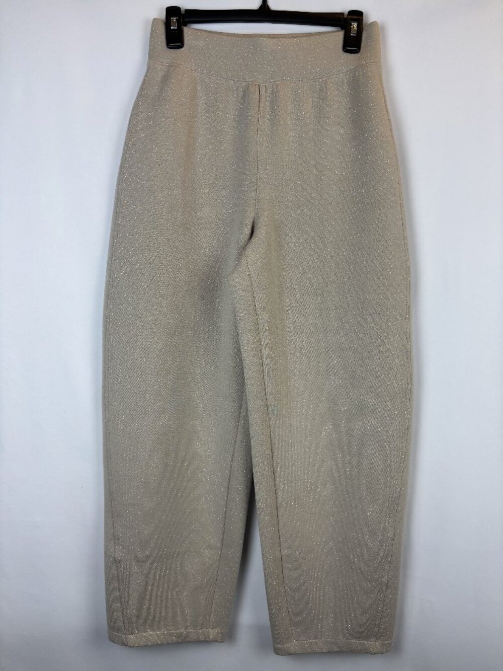 Small Spanx Air Essentials Shimmer Wide Barrel Leg Pants Luxe Touch Soft Taupe